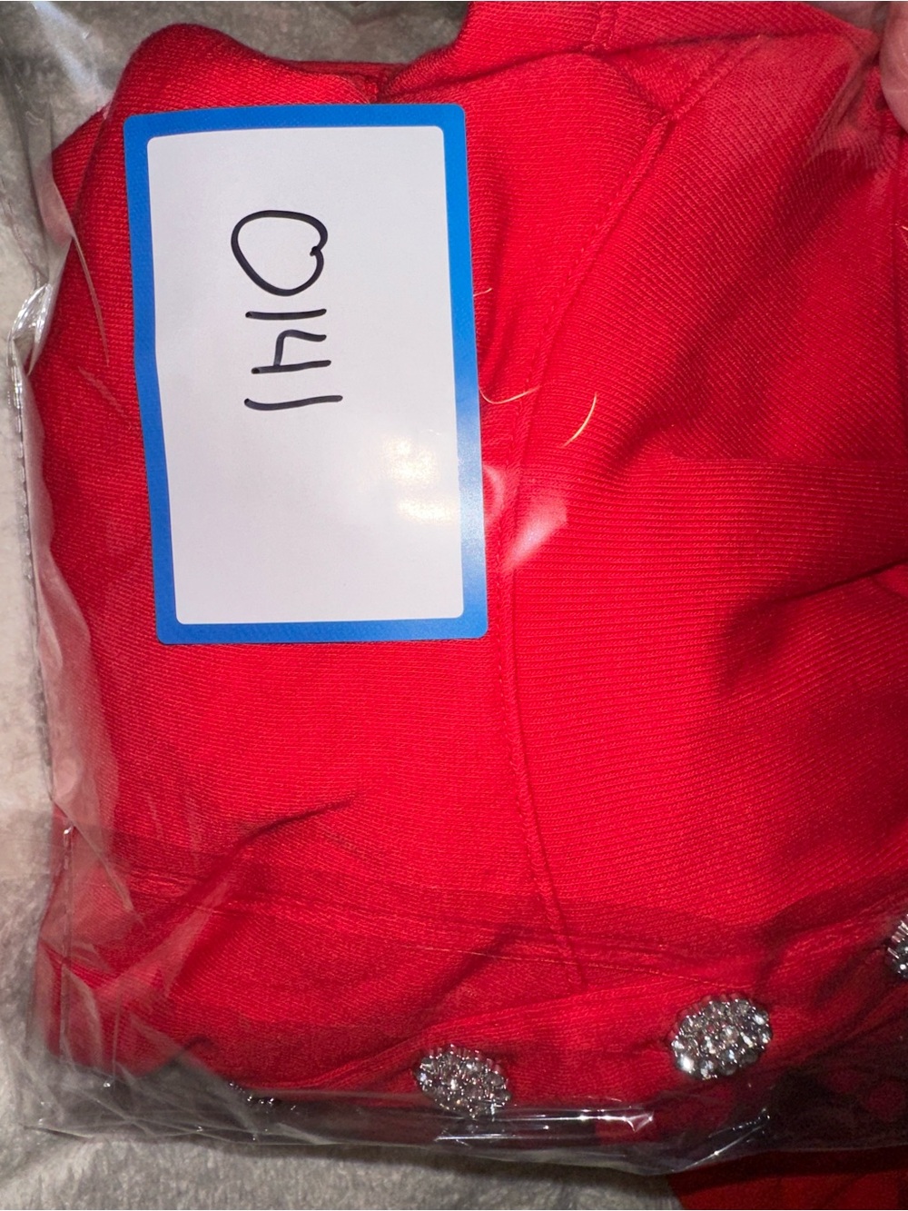 J Crew Tartan Red Rhinestone Embellished Button Funnel Neck Sweatshirt XS - Picture 13 of 13
